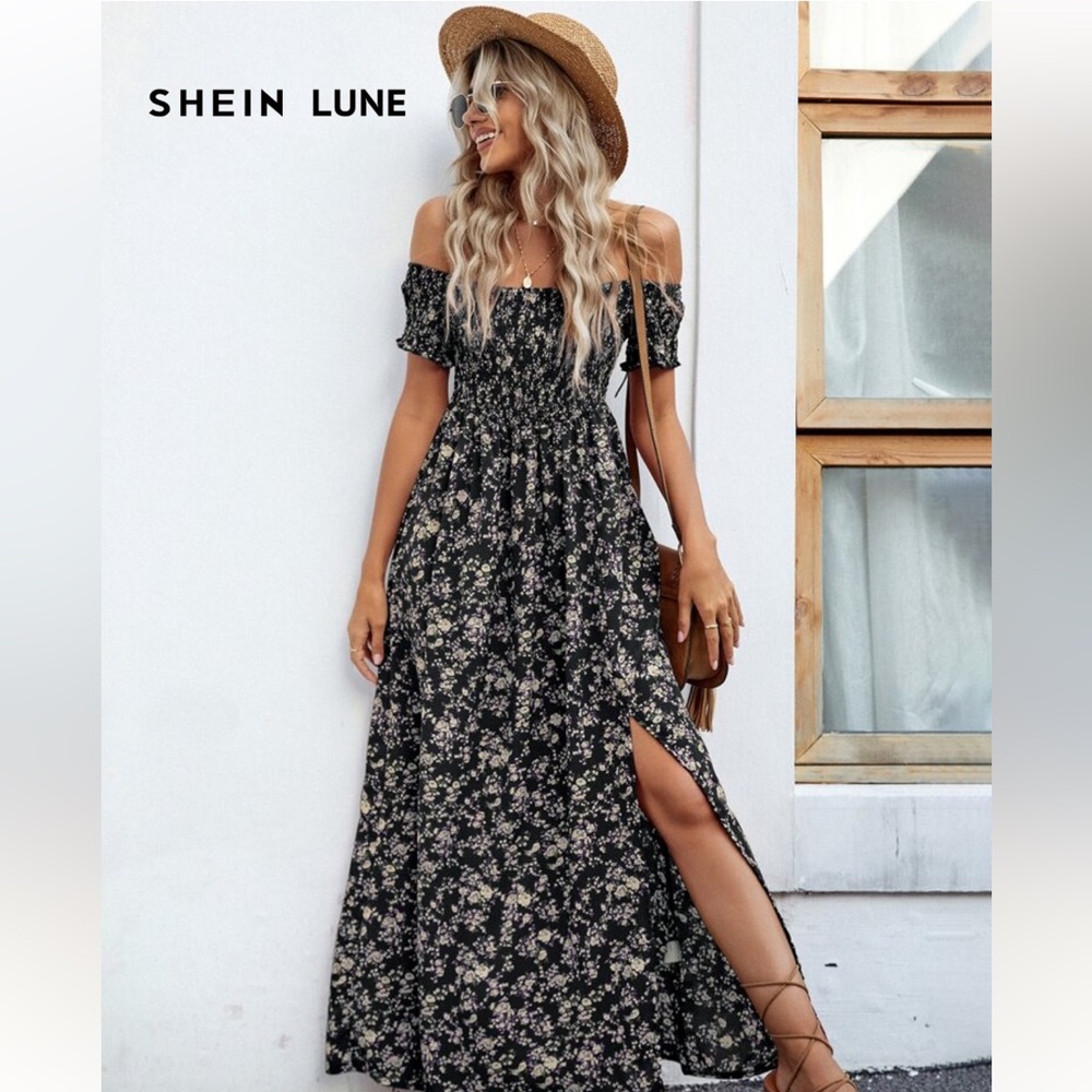 Floral Black Maxi Dress